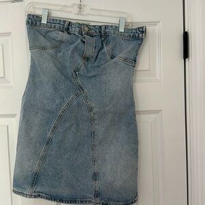 Zara strapless denim dress